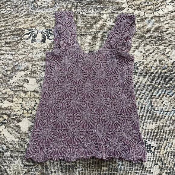 Intimately Free People Tops - Intimately Free People Textured Knit Tank Top Mauve Purple Squareneck Womens P/S